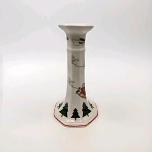 Vintage Santa And Reindeer Candlestick, Marked Mason England Porcelain